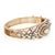 This is a gorgeous Estate bracelet, it is crafted from 14k yellow gold featuring a wide dome shape front half set with...