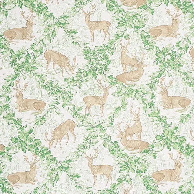 Schumacher Schumacher Woburn Meadow Wallpaper in Forest - 9 Yards For Sale - Image 4 of 4
