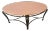 Hand Hammered Copper Coffee Table With Wrought Iron Base For Sale