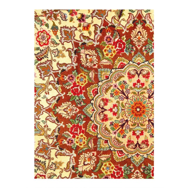 Traditional Fine Hand Knotted Vintage Tabriz Rug For Sale - Image 3 of 12