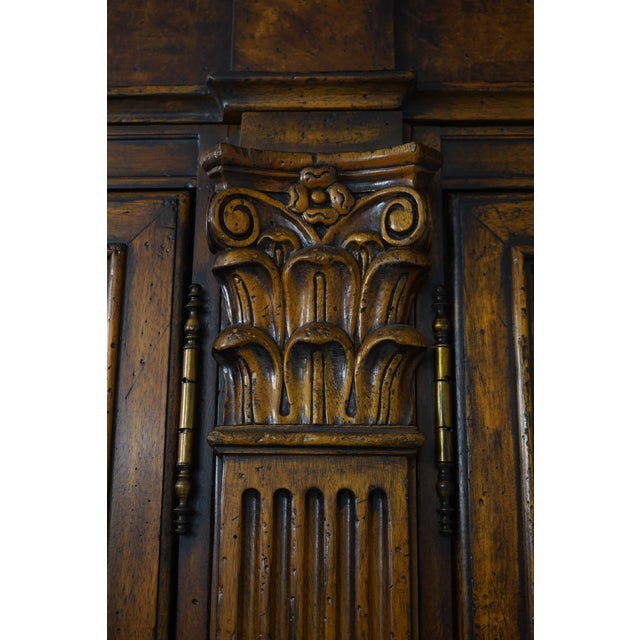 Italian 4 Door Large Walnut Library Bookcase For Sale - Image 14 of 17