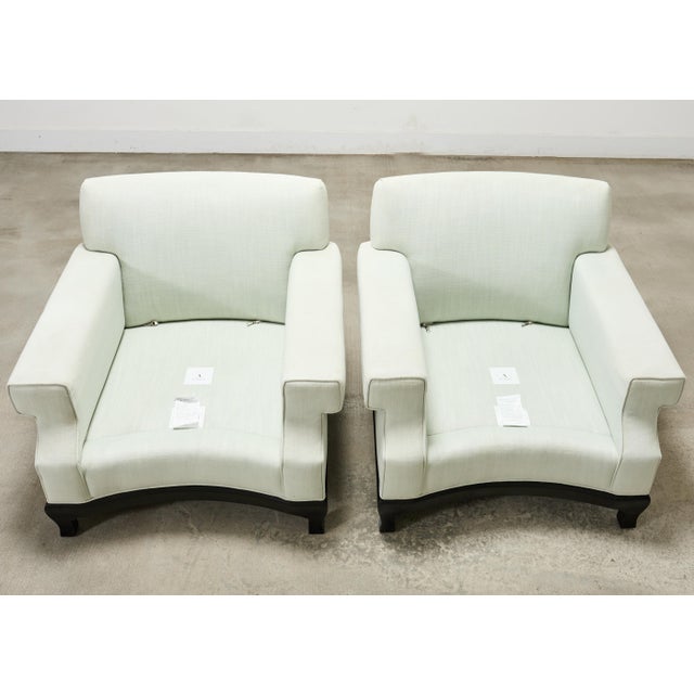 Pair of A. Rudin 619 Modern Ebonized Ming Style Lounge Chairs For Sale - Image 9 of 18