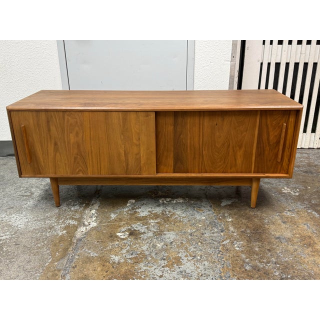 Mid-Century Modern Room & Board Grove Walnut Media Cabinet For Sale - Image 3 of 12
