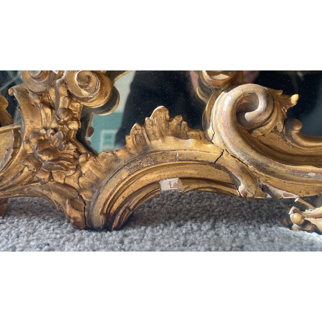 19th Century Rocco Revival Mirror Gold Ornate Original For Sale - Image 9 of 10