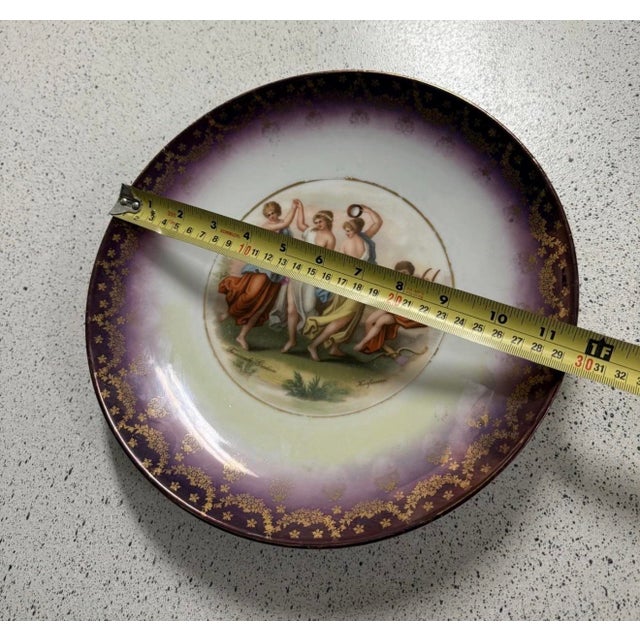 Antique Victoria Carlsbad Austria 10" Porcelain Cake Plate Portrait For Sale - Image 4 of 4
