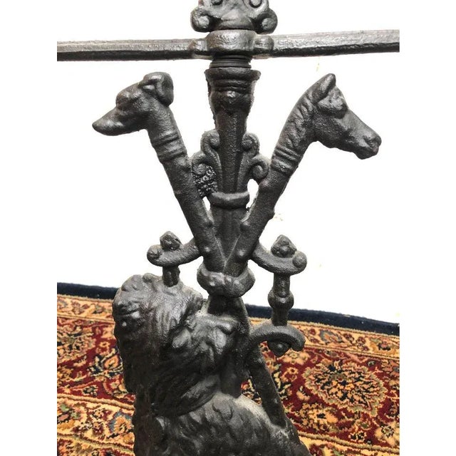 Farmhouse 19th Century Cast Iron Terrier Umbrella Stand For Sale - Image 3 of 13