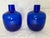 Royal Blue Pair Vintage 5.25" X 4" Blenko Cobalt Blue Art Bubble Glass Bud Vases, Hand Blown, Joel Myers Design For Sale - Image 8 of 13