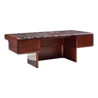 Vladimir Kagan Mid Century Marble Top Executive Desk For Sale