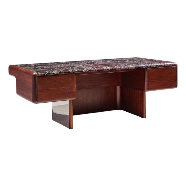 Vladimir Kagan Mid Century Marble Top Executive Desk For Sale