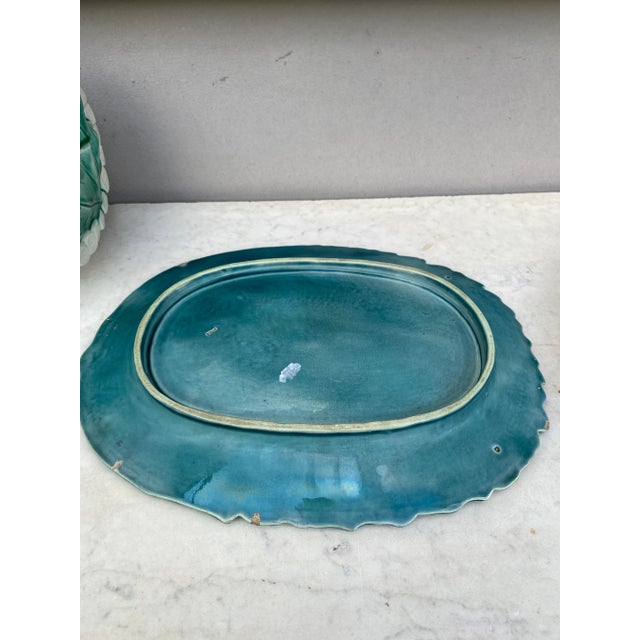19th Century Majolica Asparagus and Artichoke Tureen Saint Amand For Sale - Image 9 of 9