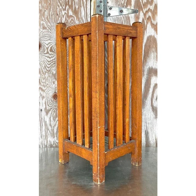 Vintage Mission Oak Umbrella Stand For Sale In West Palm - Image 6 of 8