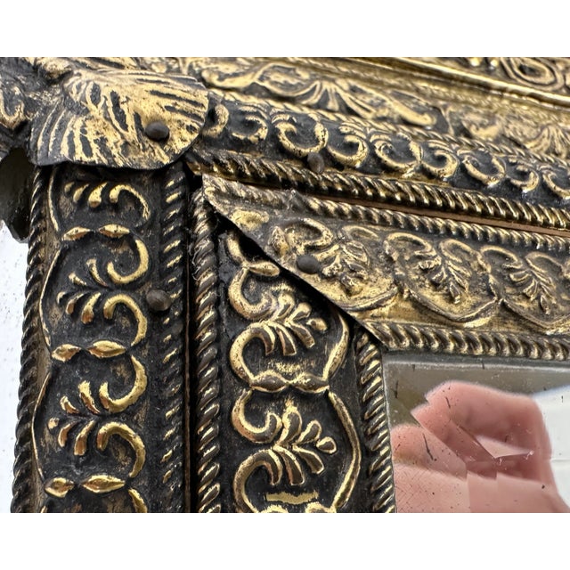 Vintage Mirror with Hooks, 1930s For Sale - Image 9 of 11