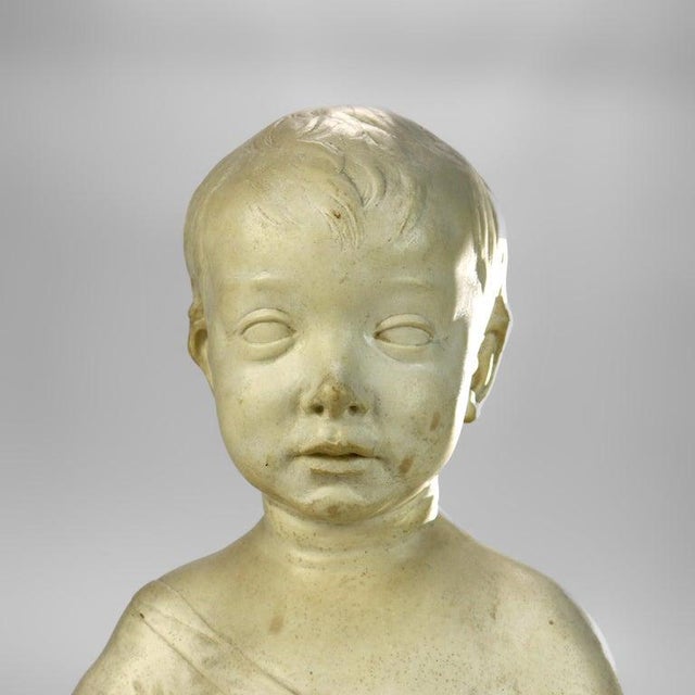 Antique Reproduction of National Gallery “Bust Of A Child” Sculpture by Alva Studios, Inc. C1930 Measures- 11.5"H x 9.5"W...