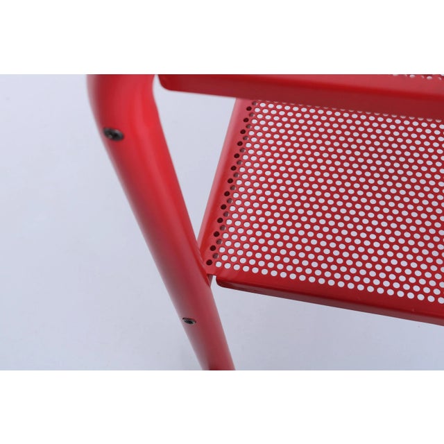 1980s Postmodern Red Metal Trolley from Habitat, 1980s For Sale - Image 5 of 13