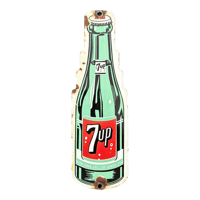 Small 7up Reproduction Metal Advertising Sign For Sale