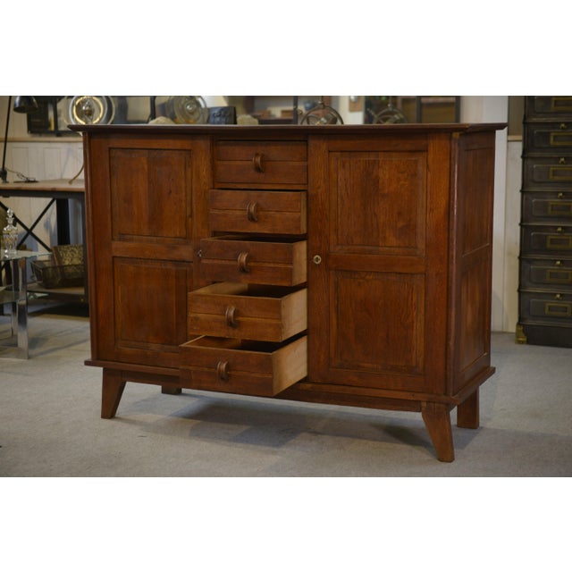 Wood Reconstruction Oak Buffet by René Gabriel, 1940s For Sale - Image 7 of 12