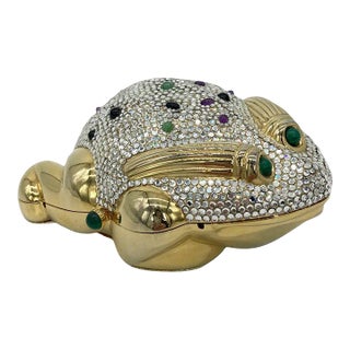 Judith Leiber Swarovski Crystal Frog Minaudiere For Sale