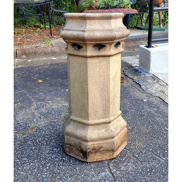 English Antique Scottish Salt-Glazed Octagonal Chimney Pot, 31” Tall For Sale - Image 3 of 9