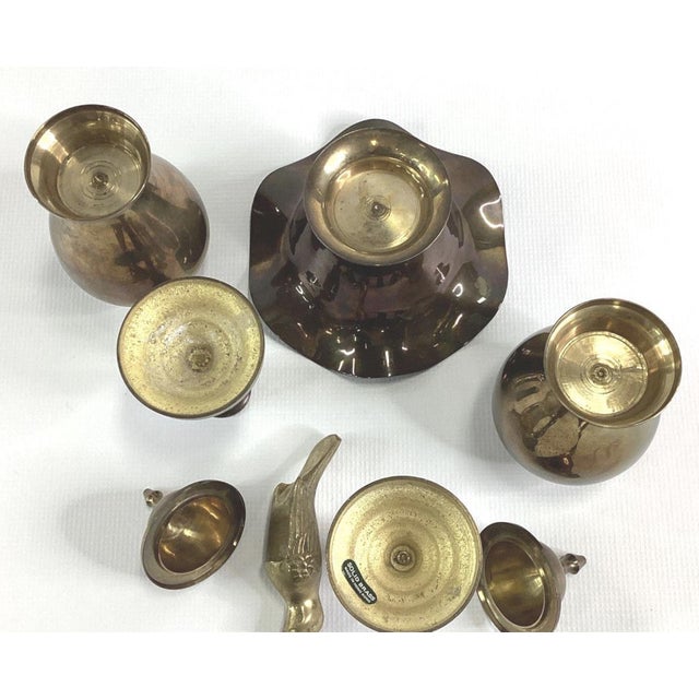 Hollywood Regency Small Vintage Brass Ginger Jar Pair – Hollywood Regency Mantel Decor For Sale - Image 3 of 5