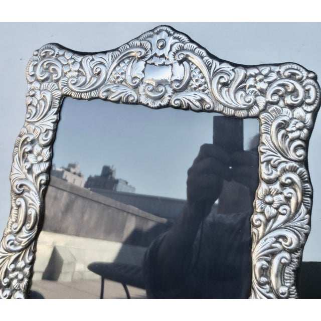 Modern Sterling Silver Photo Frame by Carrs London Circa 1989 For Sale - Image 3 of 6