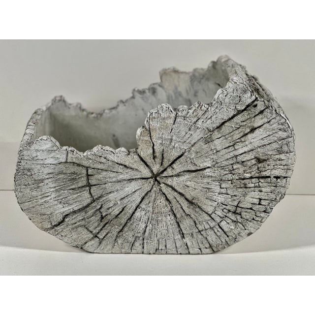 1990s Pair of French Small Faux Bois Planters . For Sale - Image 5 of 12