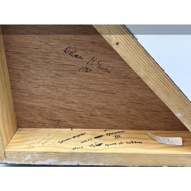 Postmodern Debra Sachs Split Pyramid III Two-Part Sculpture in Sand and Copper Over Wood For Sale - Image 3 of 7