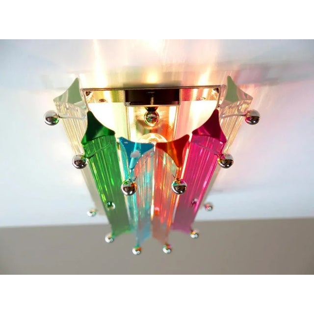 Italian Multicolored Murano Triedri Glass Sconces in the Style of Venini, 1990s, Set of 4 For Sale - Image 4 of 10