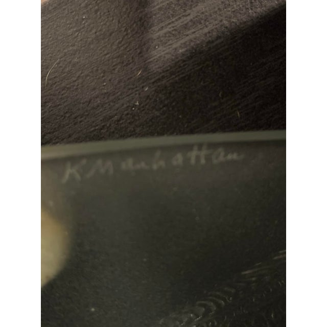 Mid 20th Century Cubism Etched Glass Face Trays- Set of 2 For Sale - Image 10 of 10