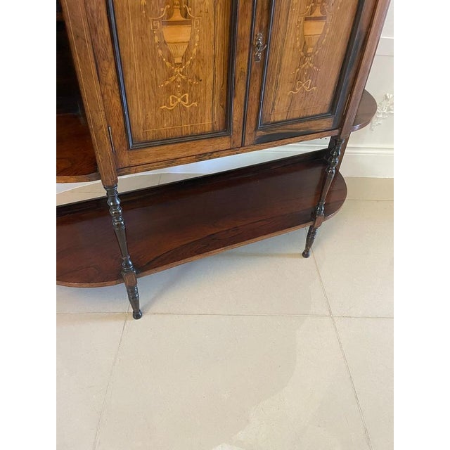 Antique Victorian Inlaid Rosewood Side Cabinet For Sale - Image 10 of 14