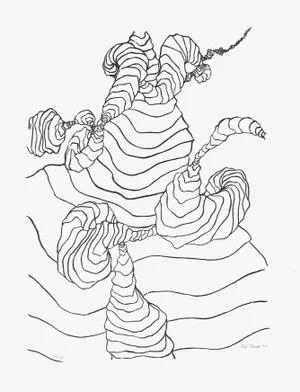 1974 Del Puey Knots Lithograph