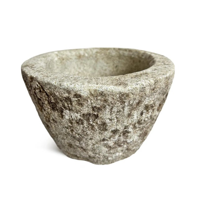 Modern Outdoor/Indoor Rustic Vintage Granite Small Stone Decorative Bowl For Sale - Image 3 of 4