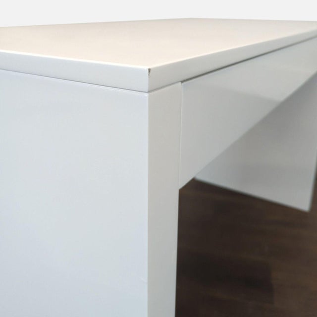 2020s Cb2 Runway Modern White Desk With Two Drawers For Sale - Image 5 of 6