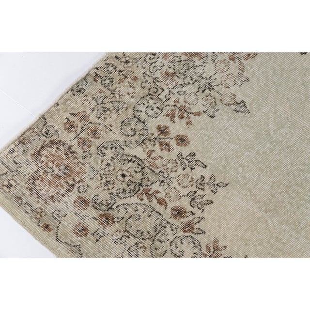Oushak Vintage Anatolian Beige Rug For Sale - Image 9 of 10