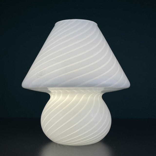 Vintage Swirl Murano Glass Table Lamp Mushroom, Italy, 1970s For Sale - Image 10 of 15
