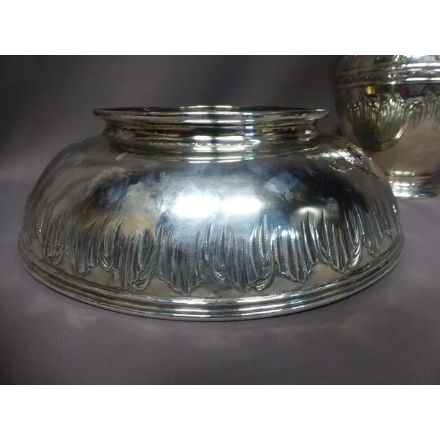 19th-Century Silver-Plated Ewer and Basin, Set of 2 For Sale - Image 3 of 12