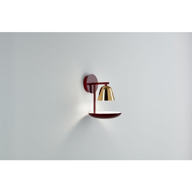 Lightolight A Wall Light in Red with Golden Glossy Cup by Jaime Hayon, 2016 For Sale - Image 3 of 5
