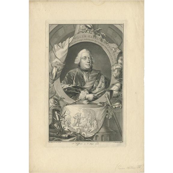 Houbraken, William Charles Henry Friso of Orange, 1751, Paper For Sale