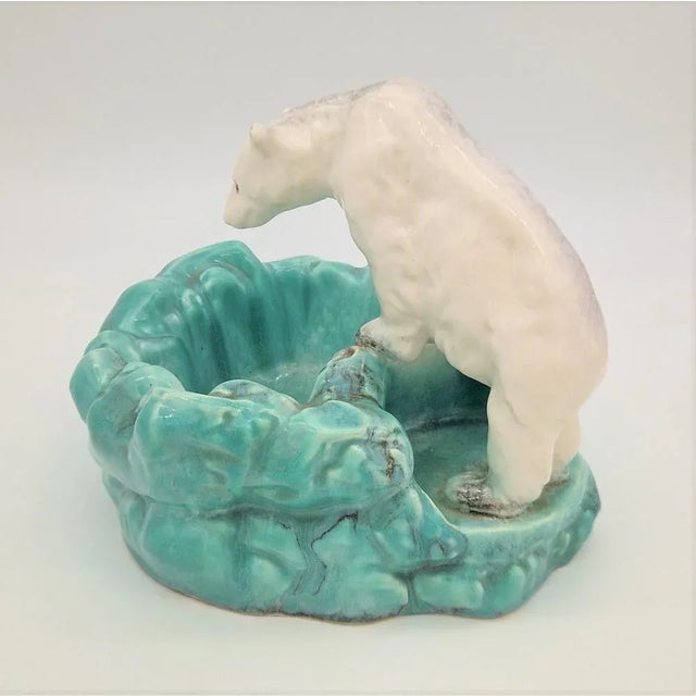 Art Deco Ceramic Bowl with Polar Bear from Ditmar Urbach, 1930s For Sale - Image 3 of 11