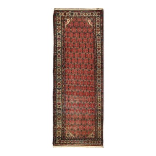 Antique Persian Malayer Runner With Allover Lattice Design in Red 3'6 X 10'10 For Sale