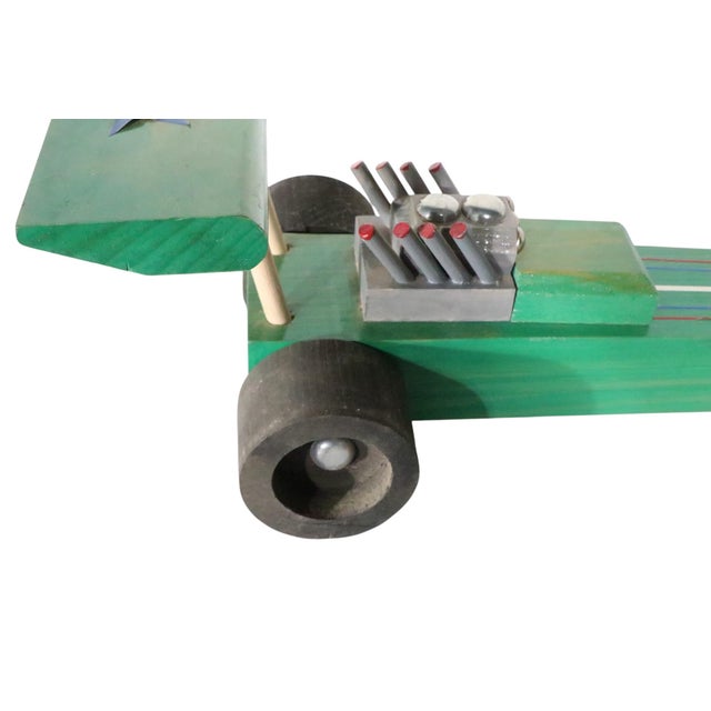 Vintage Stylized Pinewood Derby Drag Race Model Car Made in Maine State Prison For Sale - Image 13 of 14