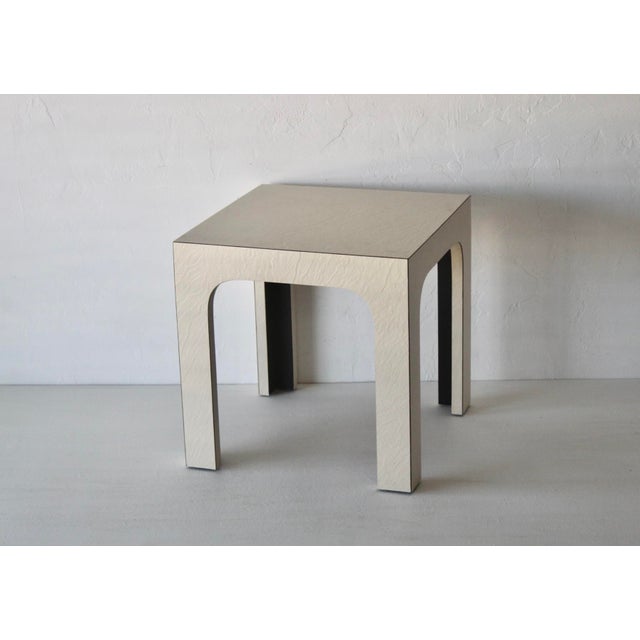 Paper Modern Off- White End Table For Sale - Image 7 of 15
