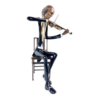 Ruiz "First Violin" Limited Edition Polychrome Bronze Musician Sculpture (25/80) For Sale