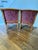 French Provincial Powell Burgundy Tapestry Carved Wood Scroll-Arm Accent Chairs - Pair For Sale - Image 3 of 11