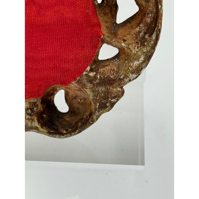 Gold Antique Gilt Carved Wood Frame With Portrait Insert — 3.5" W X 4" H For Sale - Image 8 of 12