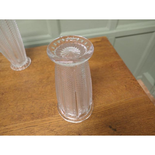 Large French Art Deco Glass Vases, 1960, Set of 2 For Sale - Image 3 of 7