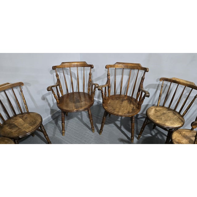 1900 - 1909 Farmhouse Kitchen Chairs, 1900s, Set of 8 For Sale - Image 5 of 14