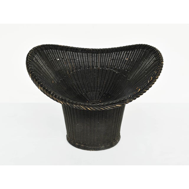 Egon Eiermann Set of Vintage Woven Wicker Armchairs by Egon Eiermann For Sale - Image 4 of 9