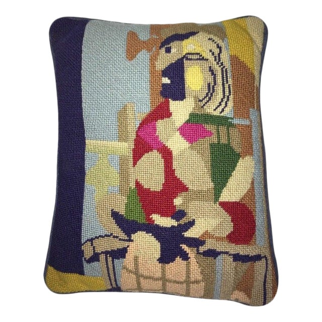 Jonathan Adler Style Vintage Abstract Pablo Picasso Needlepoint Pillow