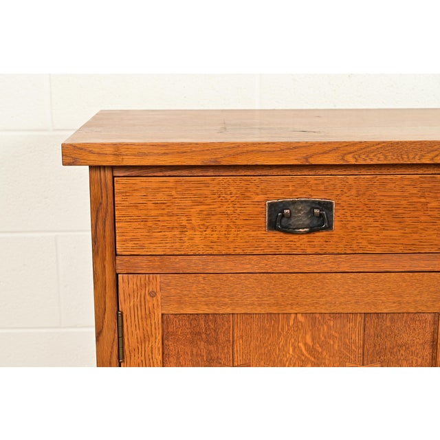 L. & J. G. Stickley Mission Oak Arts & Crafts Sideboard or Bar Cabinet For Sale - Image 12 of 18