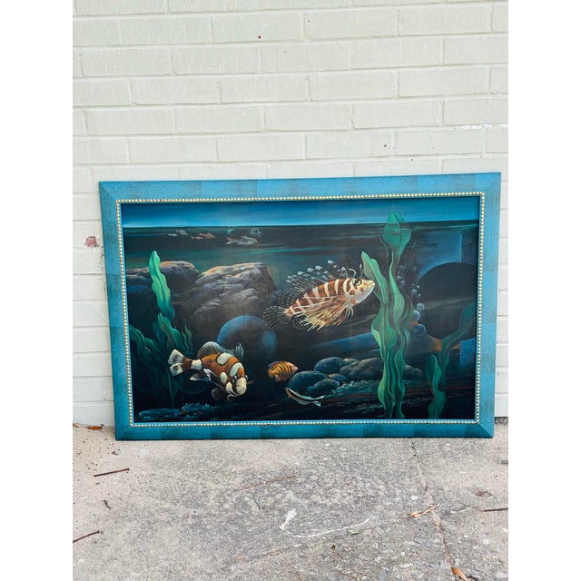 Coastal Large Contemporary Coastal Painting, Framed For Sale - Image 3 of 7